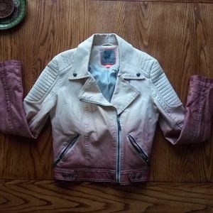 Sam Edelman Pink Dip Dye Faux Leather Jacket